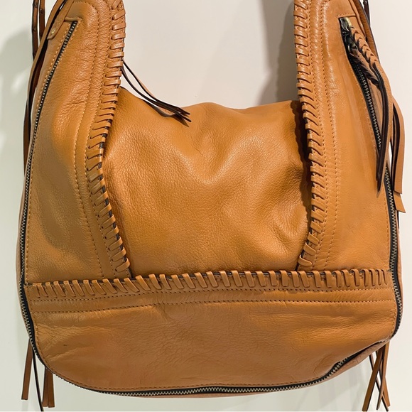 orYANY Tan Hobo Expandable bag with Tassels - Picture 2 of 10